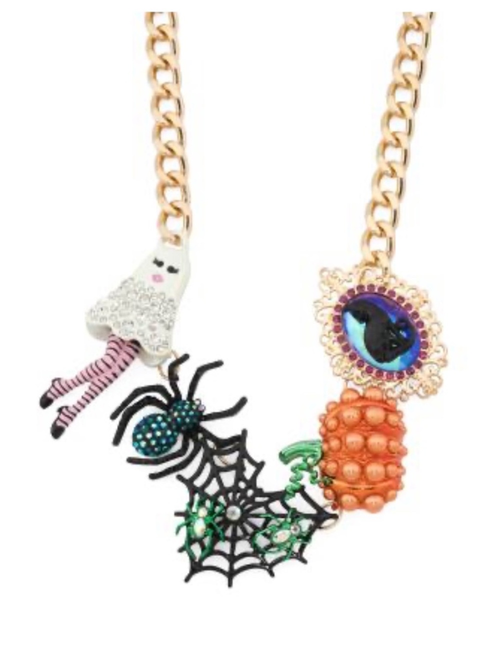 BETSEY JOHNSON Halloween BooJee Spider Ghost Cat Necklace